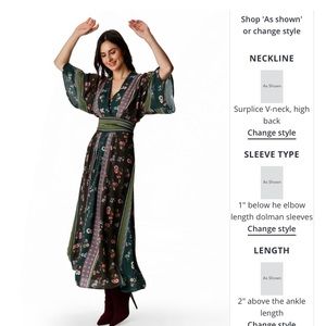 eShakti Floral Print Crepe Sash Tie Maxi Dress 18W